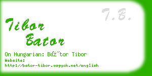 tibor bator business card